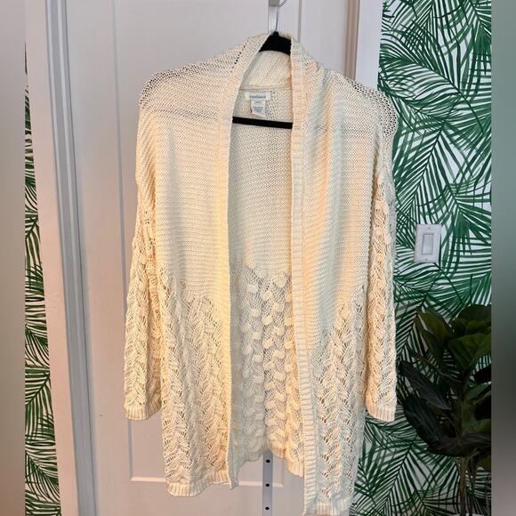 Sundance Cream Open Knit Ingrid Cardigan Sweater XSP - Picture 2 of 9